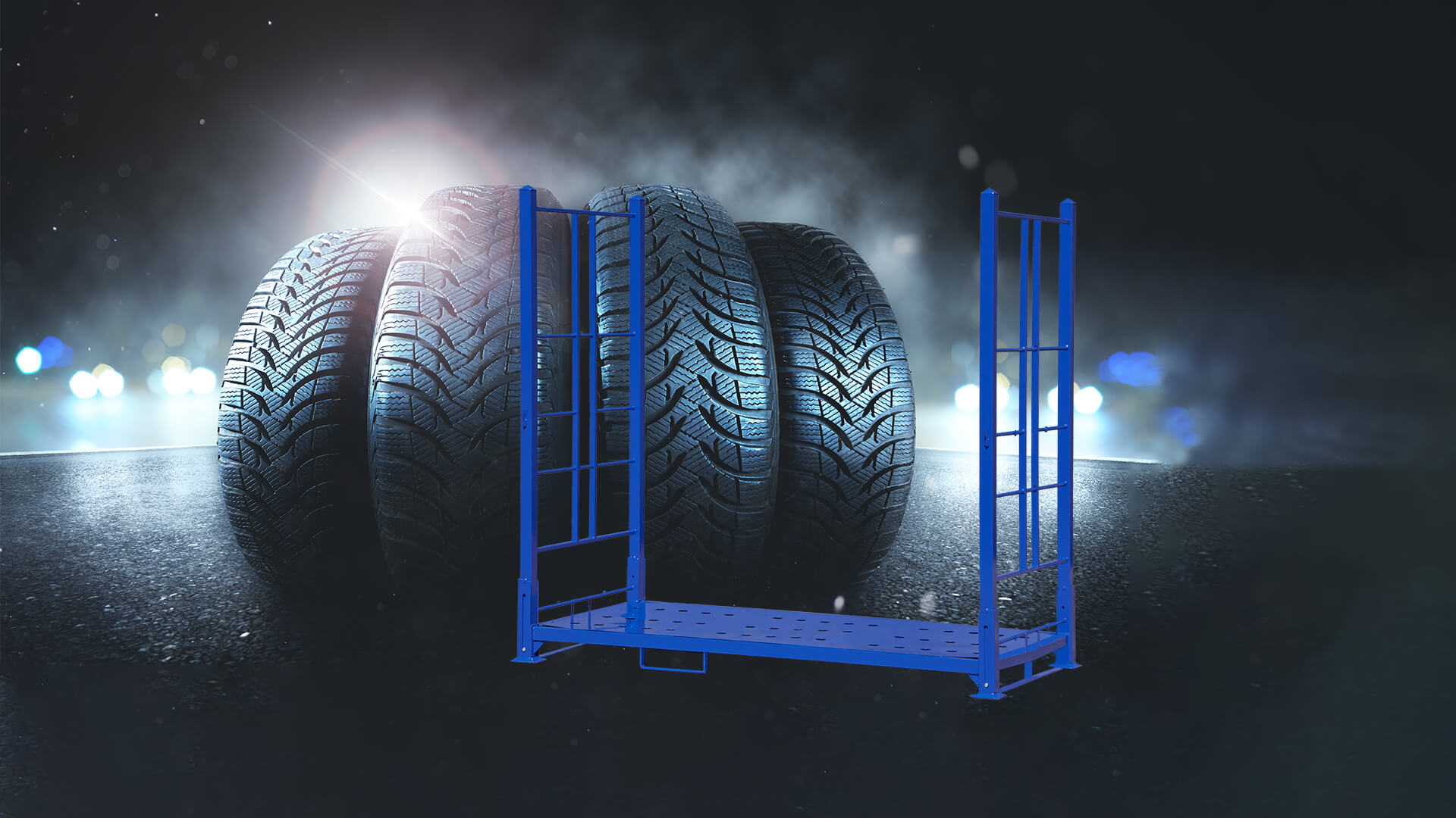 La base ligeramente abombada evita que los neumáticos se caigan