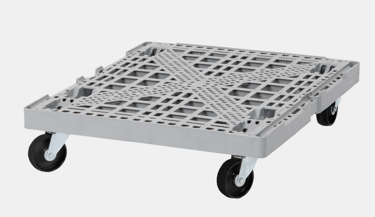 Los estantes de plástico están disponibles por separado del roll container